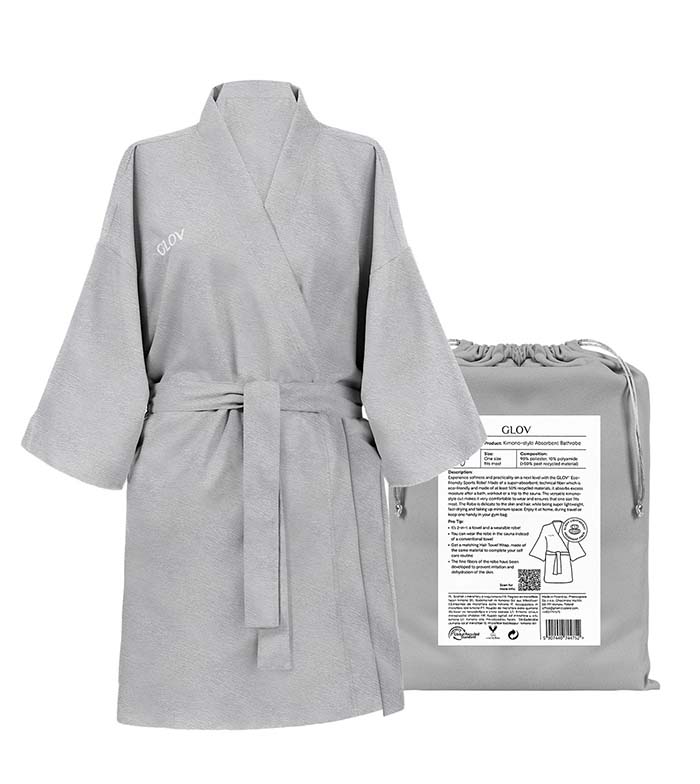 Kaufen GLOV – Ultra Kimono Frottee-Bademantel Maquillalia | – saugfähiger Grau Style