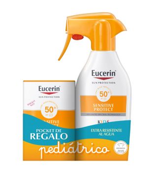 Eucerin - Packung Sonnenschutz für Kinder Sensitive Protect SPF50 50ml + Spray SPF50+ 300ml