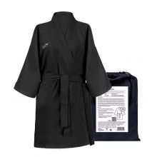GLOV – Ultra saugfähiger Frottee-Bademantel Kimono Style – Schwarz