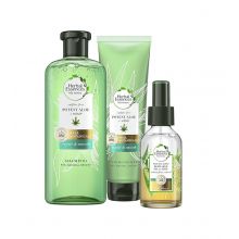 Herbal Essences - *Bio Renew* – Repariert und macht die Packung weich – Shampoo + Spülung + Anti-Frizz-Spray