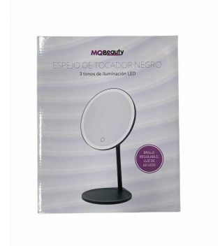MQBeauty - Schwarzer Kosmetikspiegel mit dimmbarer LED-Beleuchtung