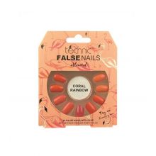 Technic Cosmetics - False Nails Almond Falsche Nägel - Coral Rainbow