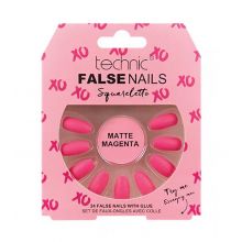 Technic Cosmetics - Falsche Nägel False Nails Squareletto - Matte Magenta