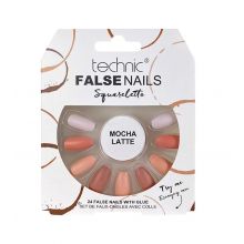Technic Cosmetics - Falsche Nägel False Nails Squareletto - Mocha Latte