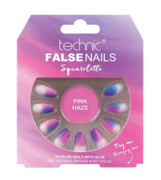 Technic Cosmetics - Falsche Nägel False Nails Squareletto - Pink Haze