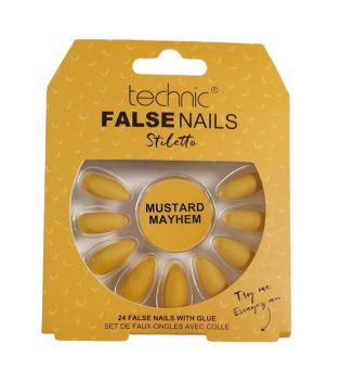 Technic Cosmetics - Falsche Nägel False Nails Stiletto - Mustard Mayhem